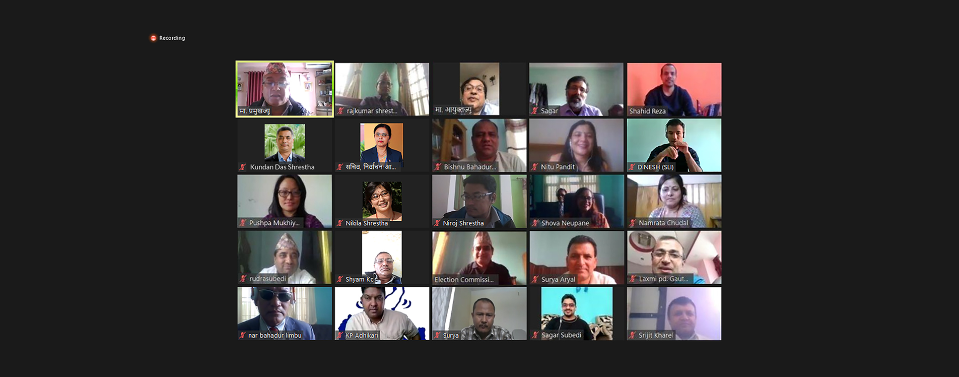 UNDP Nepal Zoom meeting electoral assistance ECN